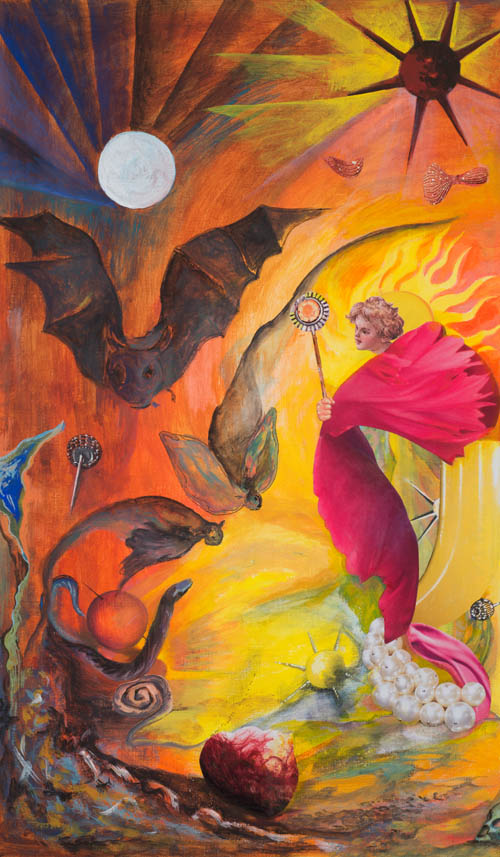 Nino Japaridze - The Sun (Le Soleil) - Japaridze Tarot - 2012-2013 mixed media painting
